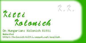 kitti kolonich business card